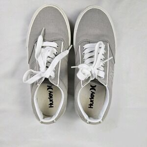 Hurley Gray Canvas Sneaker Kayo Lace Tennis Shoes Women's Sz 6.5 EUC